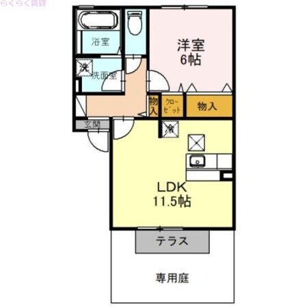 コンフォートくすは　Ａ棟の物件間取画像